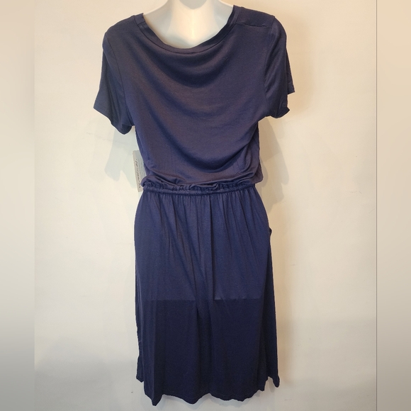 NWT New Blue Casual Dress Drawstring Waist Lightweight Dress Size S - Picture 6 of 8